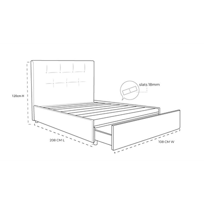 Zuzuni Upholstered Kids Bed With Drawer