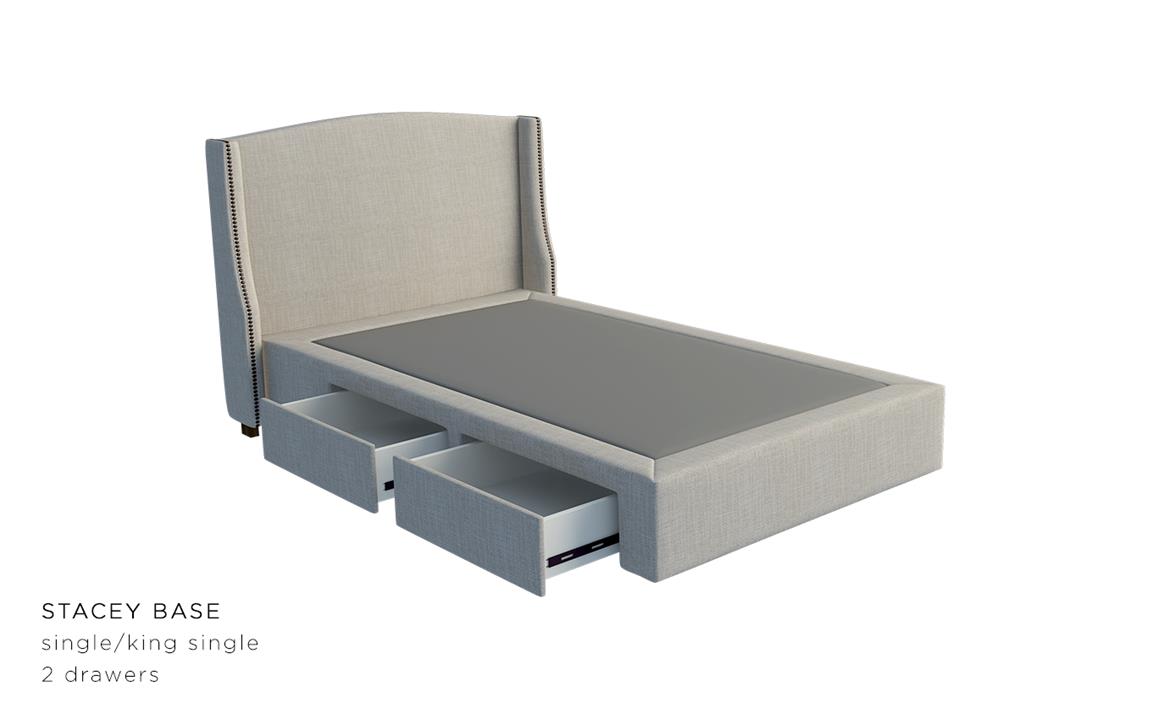 Curved Wing Custom Upholstered Bed Frame With Choice Of Storage Base