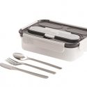 Built NY Gourmet 3 Compartment Bento Lunch Box w/ Stainless Steel Utensils